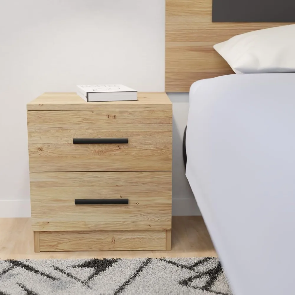 Mesita de Noche Nорdica con 2 Cajones، Diseño Práctico y Elegante para Dormitorio #5