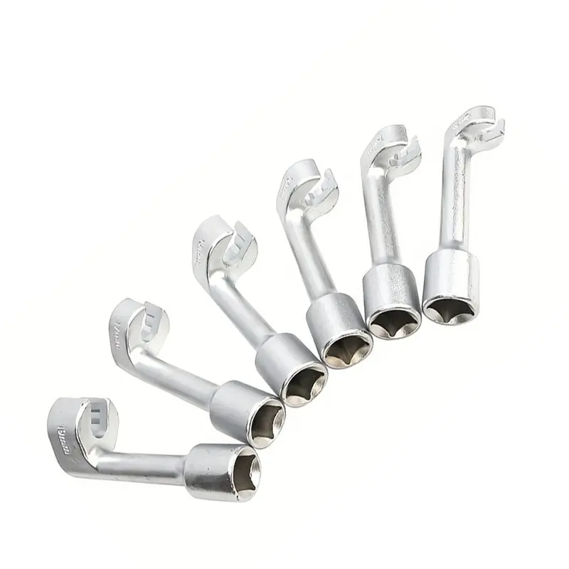 AB33-L-Shaped Socket Wrench Set(6Pcs) Fuel Line Remover Tool For Automotive Repair, Includes Hexagonal& Slotted Design