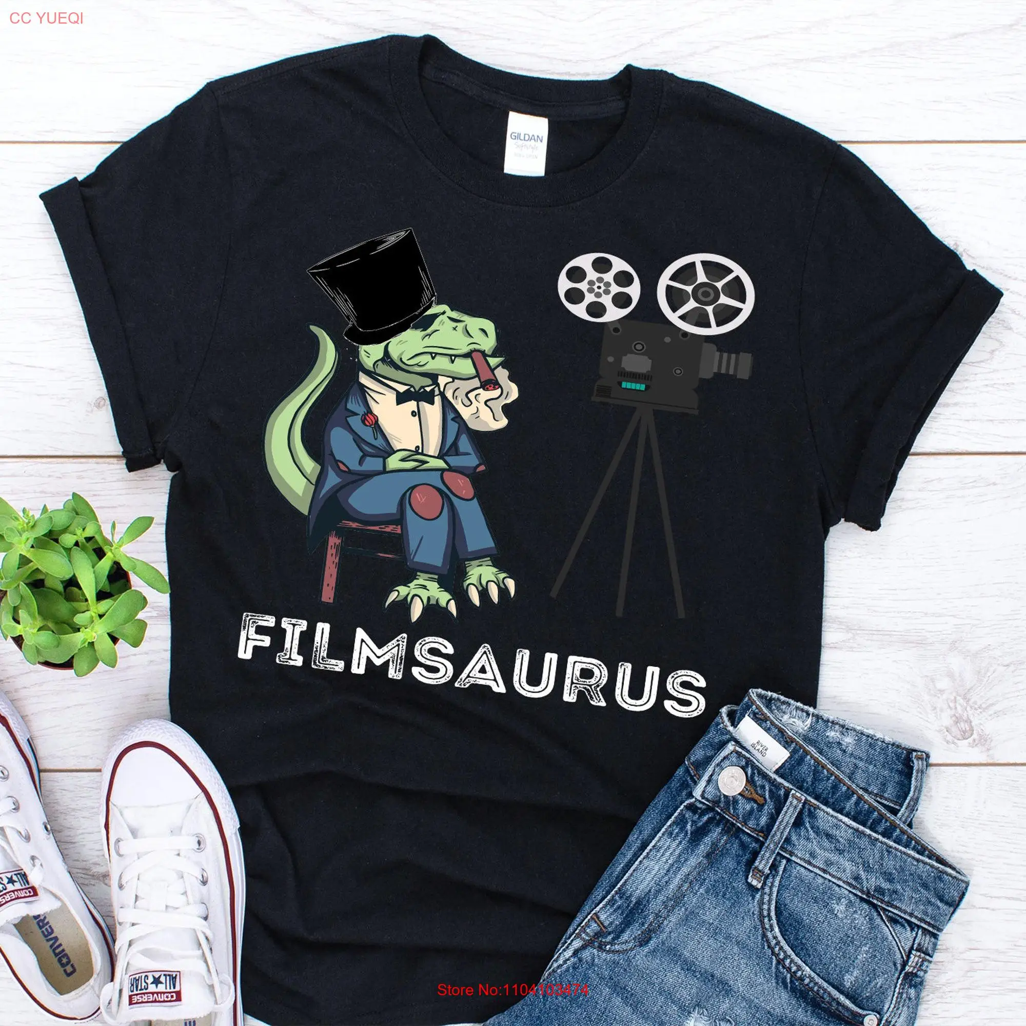 Filmsaurus T Shirt Filmmaker Film Director Crew Movie For Filmmakers Student long or short sleeves