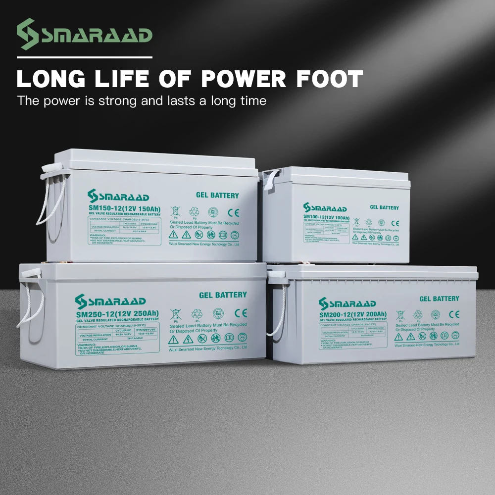 Lead-acid Gel Sealed Battery 12V 100AH 250AH Solar Off Grid Caravan Camper RV Farmhouse Deep Cycle Free Maintenance