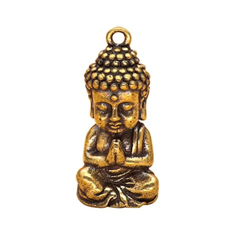 Retro Miniature Sakyamuni Buddha Pendant Mini Brass Crafts Brass Buddha Ornaments Handcraft Mini Buddha Figurine Small Gift