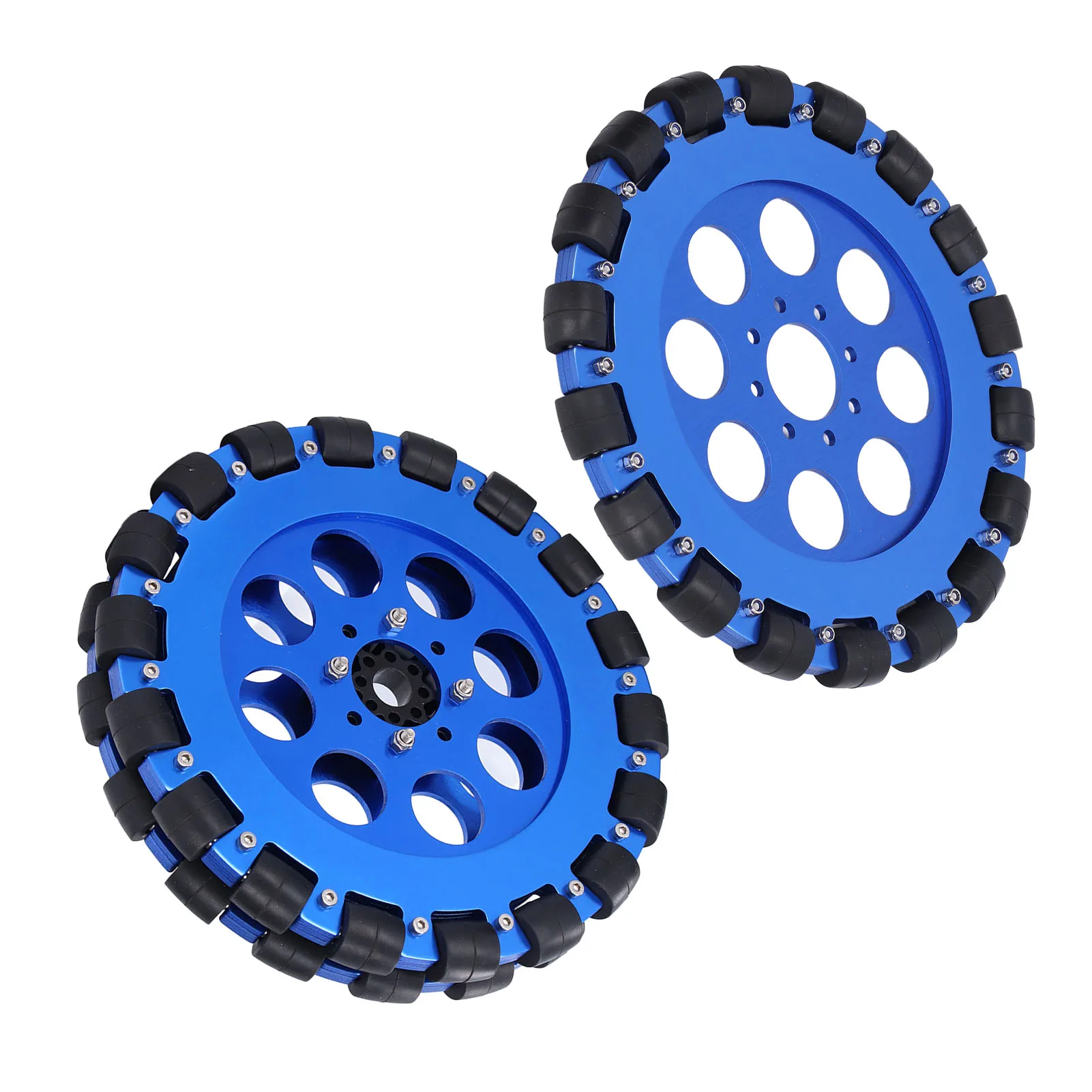 Omni ล้อ 8in รอบทิศทางอลูมิเนียมอัลลอยด์ Hub ส่วนประกอบสําหรับหุ่นยนต์ DIY Omni ล้อ Omni ล้อหุ่นยนต์ล้อ