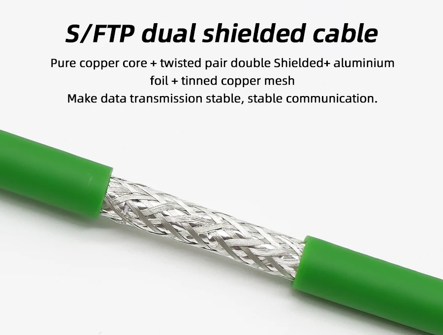 M12 auf RJ45 Industrie Ethernet Kabel für Siemens/PROFINET/EtherCAT, M12 auf RJ45 Kabel, S/FTP geschirmt, M12 4/8 Pin A/D/X codi – Detail 7