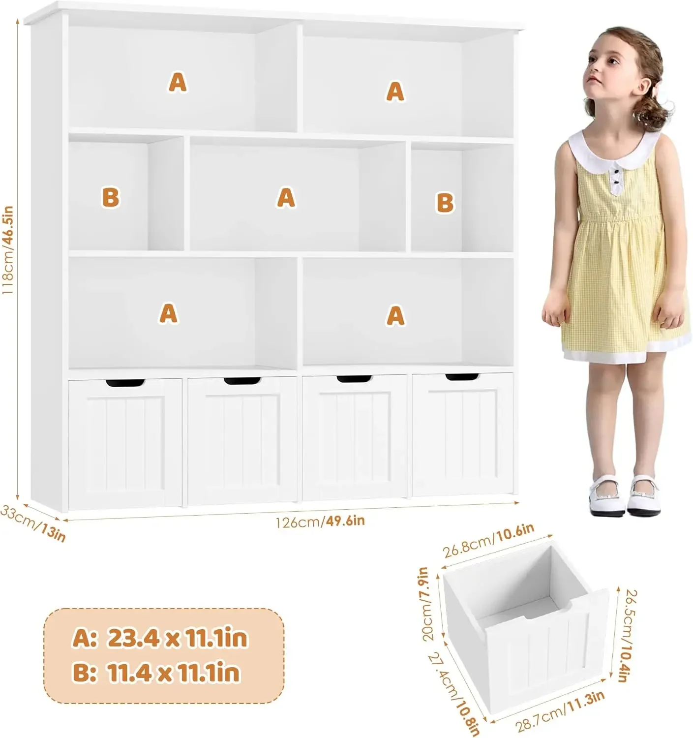 [سعر مخفض! منظم تخزين الألعاب، منظمات ألعاب كبيرة وتخزين مع 4 أدراج متحركة و7 مكعبات تخزين، لعبة تشي