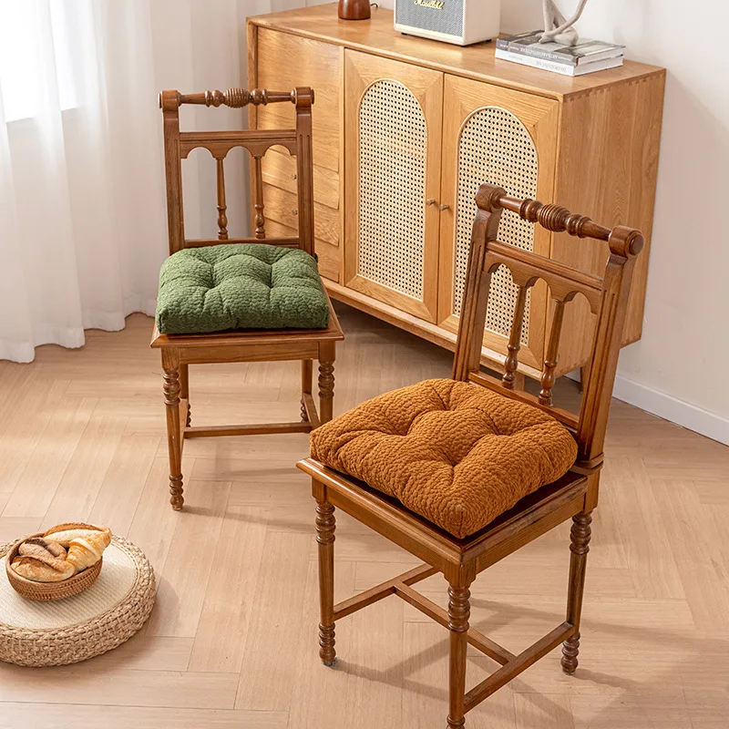 Esszimmerstuhl-Sitzkissen mit Hufeisenpolster, Massivholz-Stuhl Rutschfester Sitzbezug, Flanell-Hocker-Polster, Spitzenstoff Esszimmerstuhl-Kissen