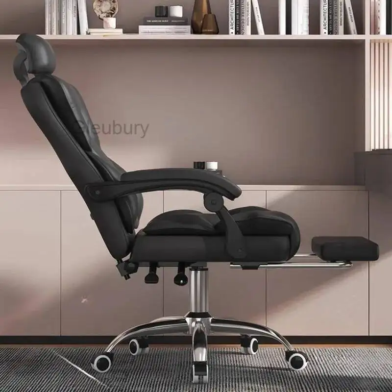 Ergonomical Aesthetic Home Chair Office Leather Armchair Comfy Office Chair Study Sponge Silla Para Escritorio Furniture