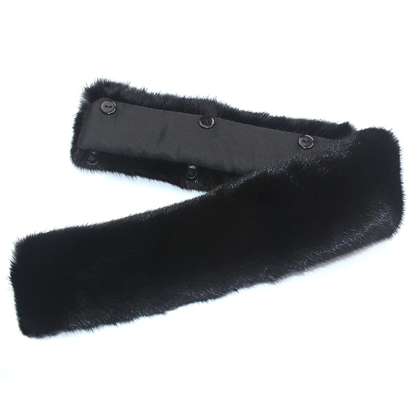 Acessórios Diy Mink Fur Collar Brasão Tira do Casaco de Inverno, Jaqueta de Pele Collar Para Homem Cap Pescoço Longo Quente Genuine Fur Scarf,