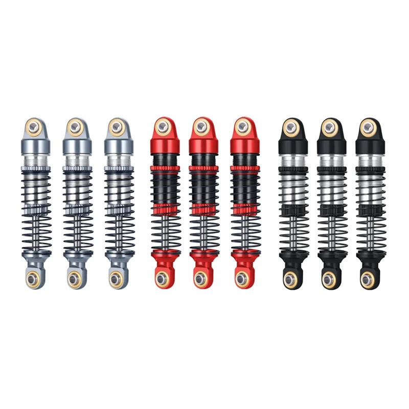 Accessories 4 Pcs For 1/18 TRX-4M Simulation Climbing Model Car Aluminum Alloy Shock Absorber Can Be Filled With Oil,Black