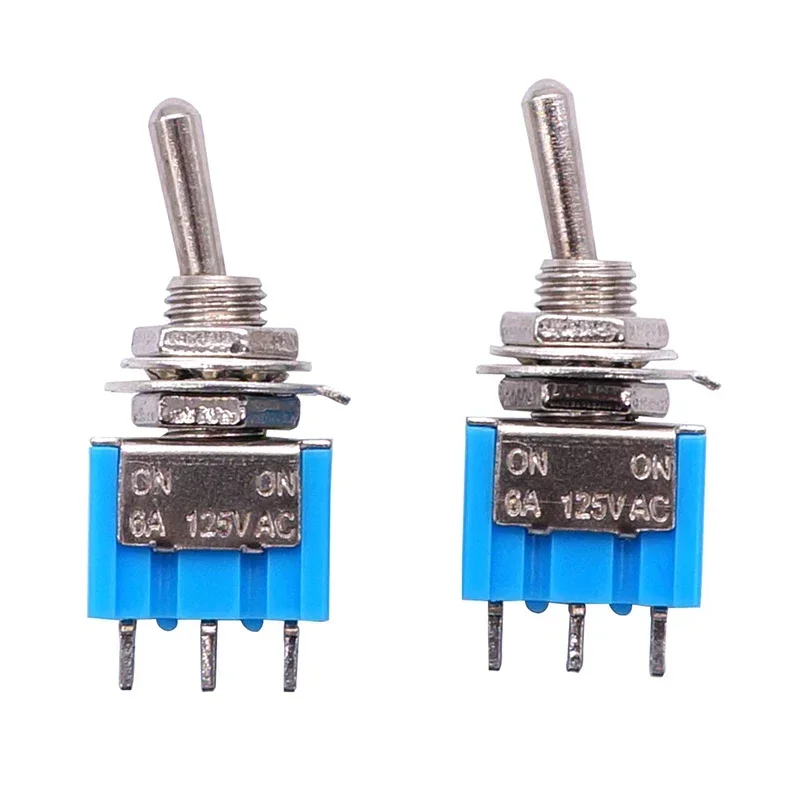 Botão interruptor de alimentação para carro, trava de 3 posições, interruptor de alavanca DIY, 3Pin, MTS-103, MTS-102, AC 125V, 6A, 250V, 3A, 10Pcs