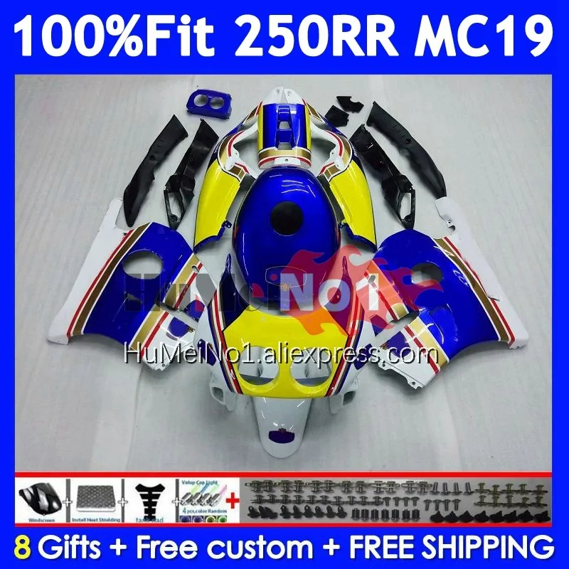 Injection Body For HONDA CBR250RR Rothmans Blue CBR 250 RR MC19 17No.12 CBR250 RR CBR 250RR 250R 88 89 1988 1989 OEM Fairing Kit