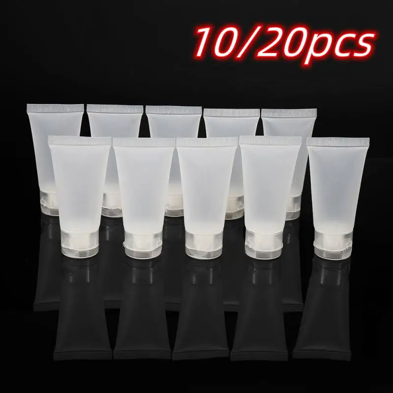 10/20pcs 15ml Refillable Bottle Empty Lip Gloss Tube Transparent Soap Bottle Travel Portable Bottle Makeup Squeeze Container