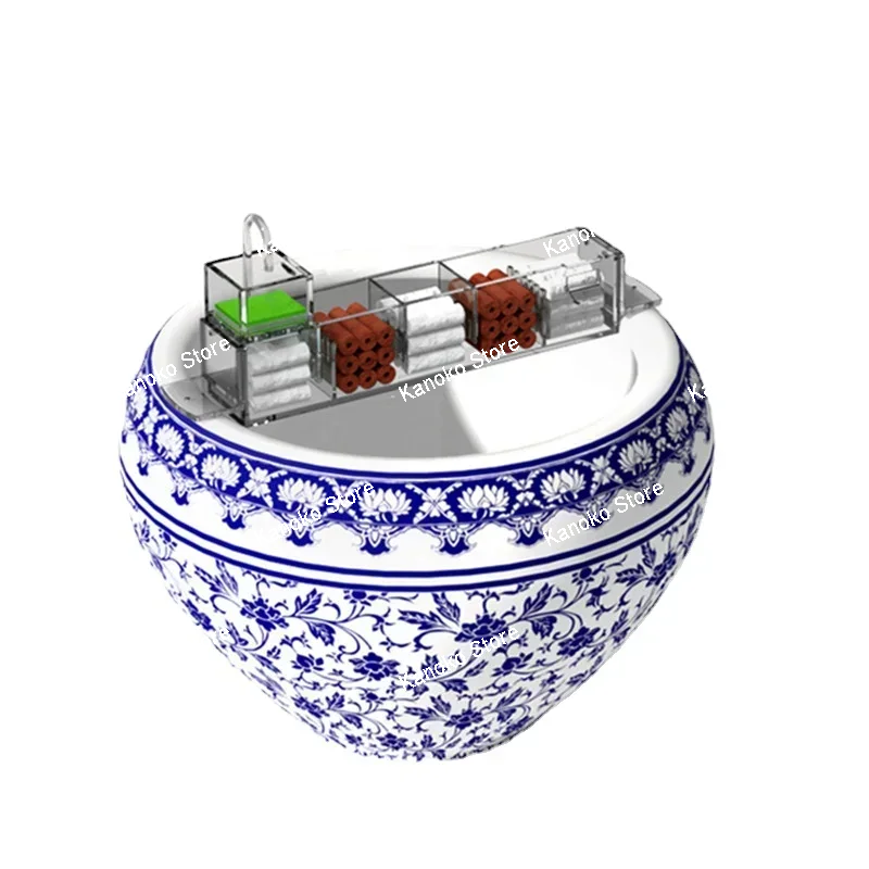 Round Tank Filter 3in1 Upper Filter Box Tank Drip Box Aquarium Filter  Aquarium Accessories Aquarium Filter External