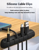 L16 Cable Organizer 5 Hole Silicone USB Desktop Management Clip Holder for Web Mouse Headset Wire Organizer