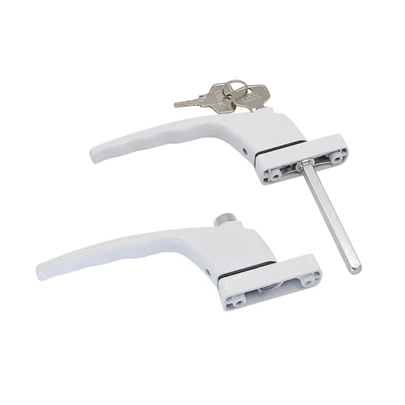 1PCS Plastic Steel Door Swing Open Transmission Handle Swing Open Handle With Lock Flat Door And Window Hardware Door Lock