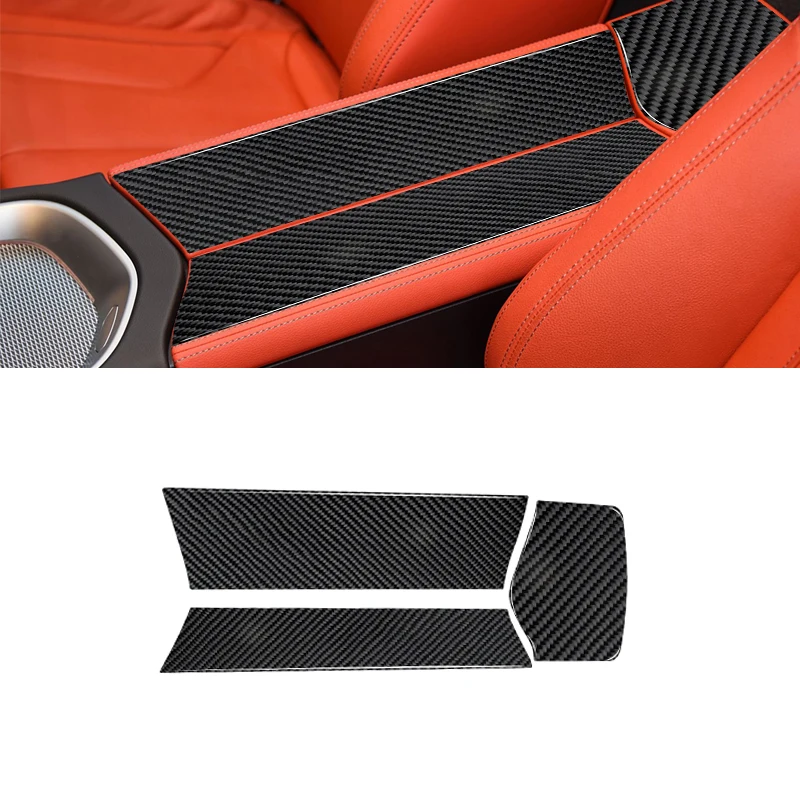 For BMW Z4 G29 2019 2020 2121 2022 Carbon Fiber Interior Car Armrest Box Panel Trim Sticker Strip Cover Auto Accessoriess