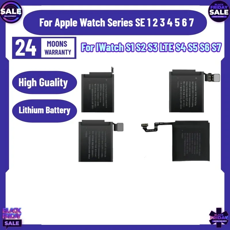 SWZY  Replacement Battery For IWatch S1 S2 S3 S4 S5 S6 S7 For Apple Watch Series SE 1 2 3 4 5 6 7 Bateria