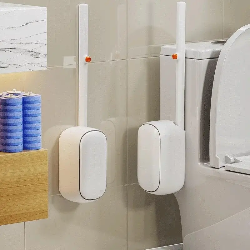 

Disposable toilet brush, no dead ends to wash the toilet brush head, disposable wall-mounted cleaning artifact