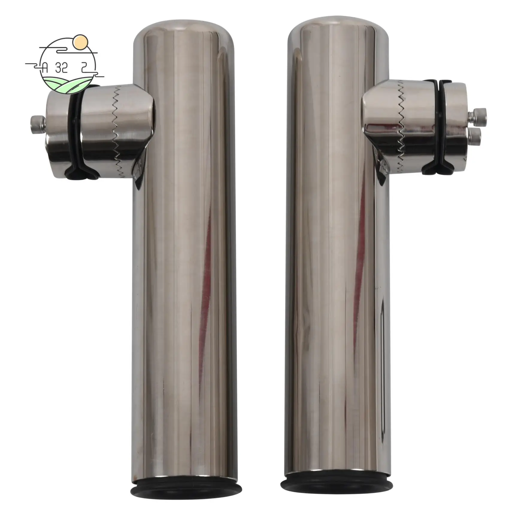 

A32Z-2Pcs Boat Stainless Steel Clamp On Fishing Rod Holder Rails 7/8 Inch To 1 Inch Tube Ship Stainless Steel Rod Frame Adjustab