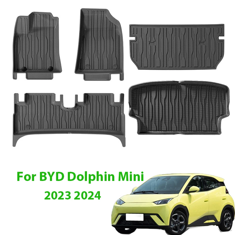 

Car Floor Mats For BYD Dolphin Mini Seagulls EV 2024 Trunk Mats Waterproof Non-slip Carpet Back Seat Protector Boot Liner Tray