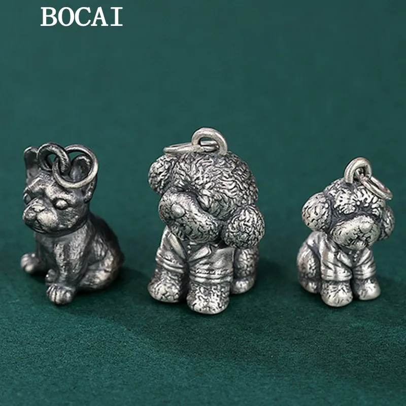 

Кулон BOCAI в виде маленькой и милой собаки из серебра пробы, индивидуальный креативный подарок для мужчин и женщин