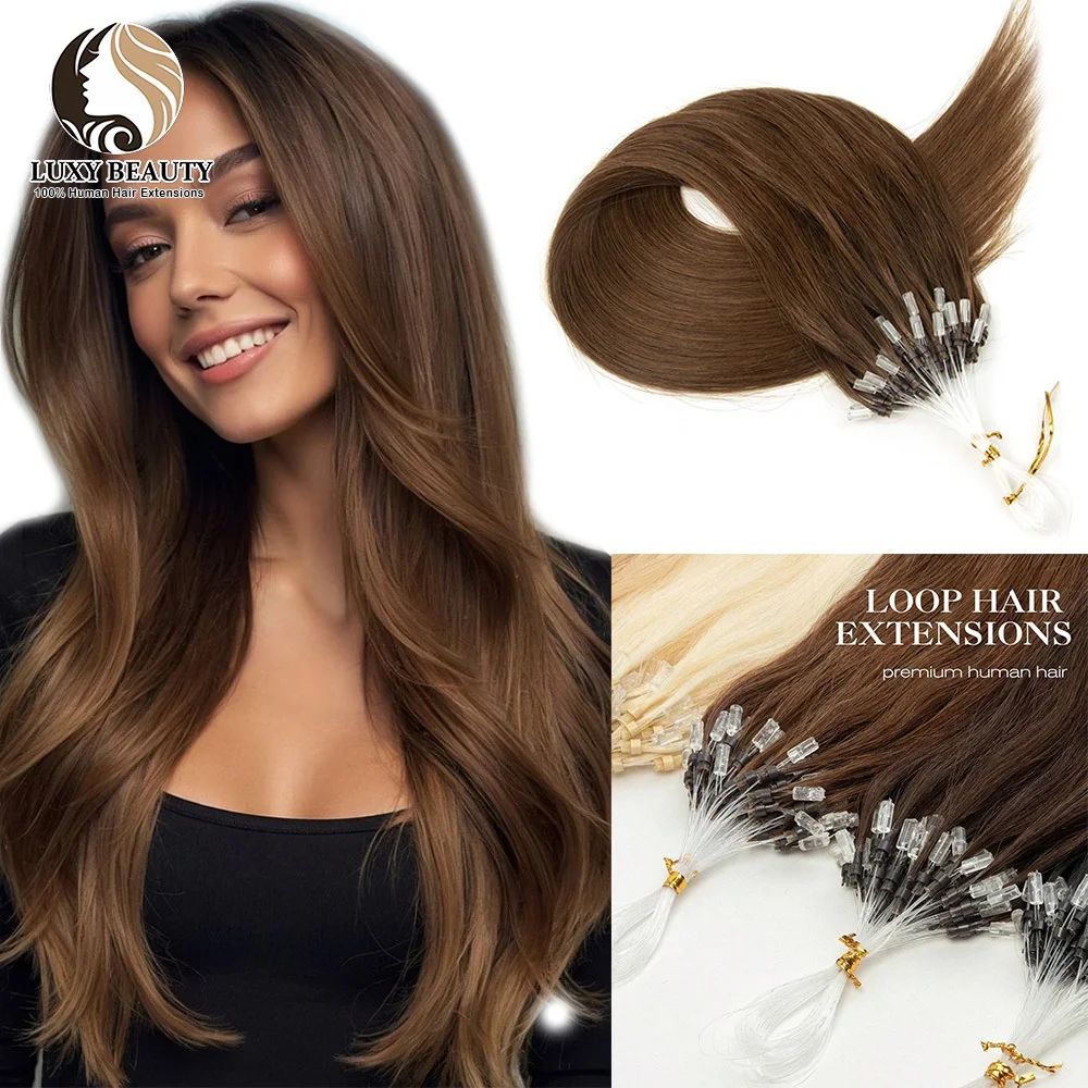 

Коричневые наращивания человеческих волос с микропетлей, наращивание волос с микропетлей, рыболовная леска, черный блондин, наращивание человеческих волос с микробусинами