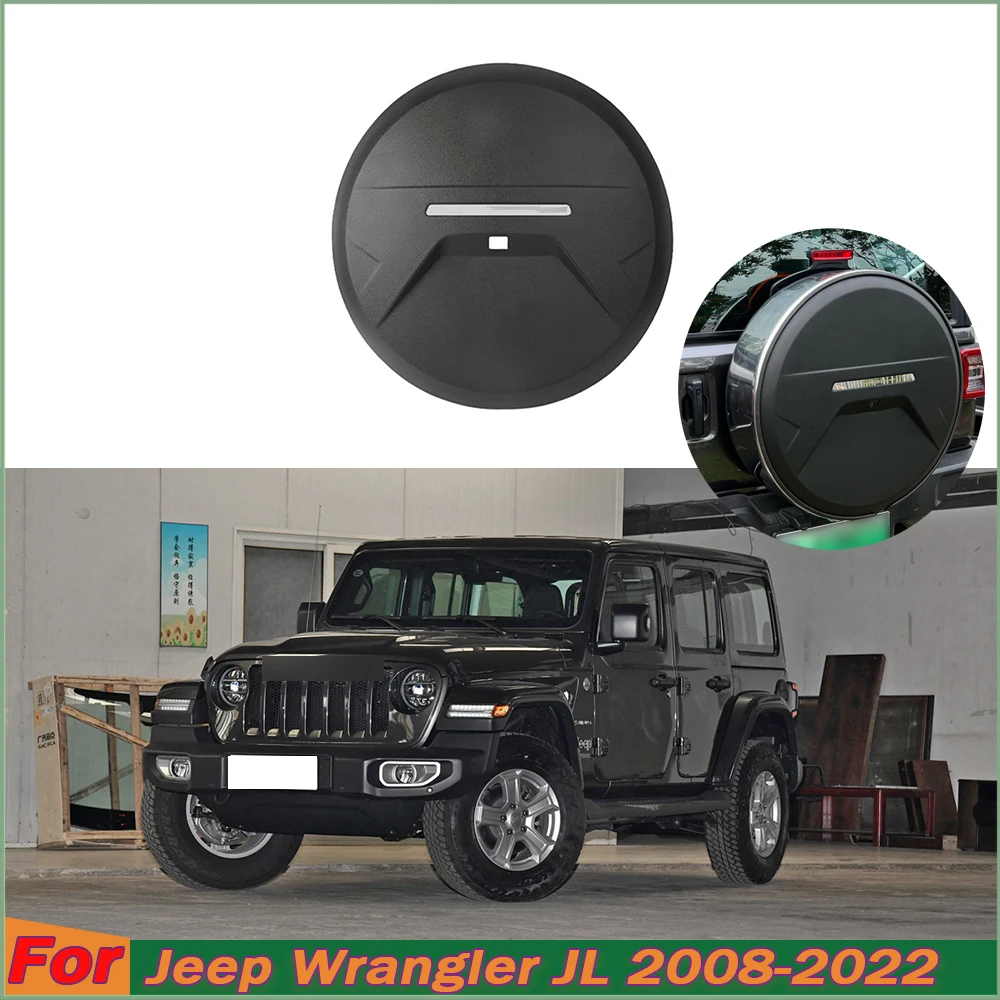 

Frosted Style Tailgate Spare Tire Protective Cover For Jeep Wrangler JL 2008-2022 Stainless Steel Spare Tire Cover modification