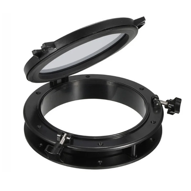 Black Round Portholes Plastic Hatches Port Lights Opening Window 8 Inch 21cm(21.5cm) Marine Boat RV SFPP1-01 SFPP2-01