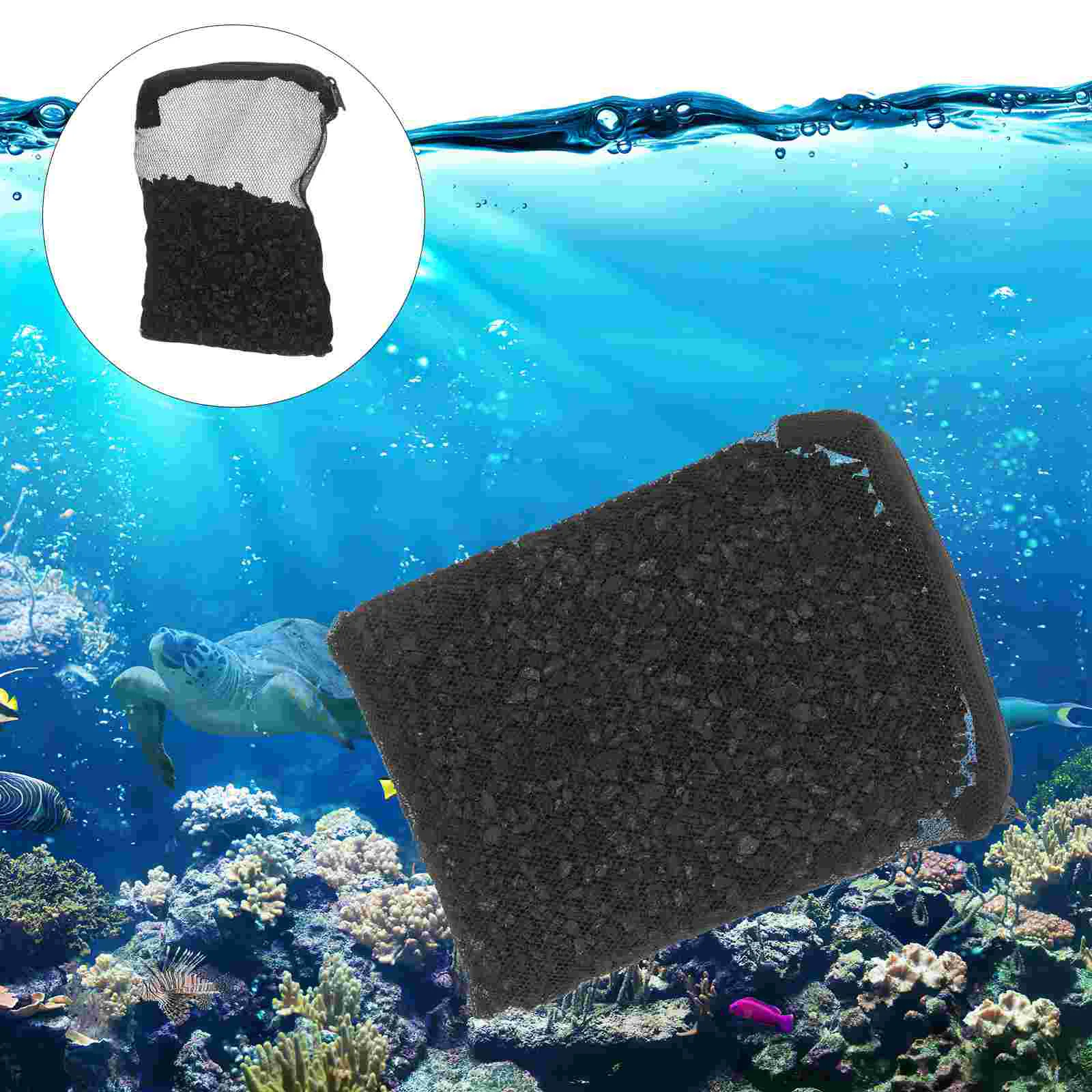 Filtered Coconut Shell Charcoal Activated Material Fish Tank Aquarium Kit Carbon Filtering