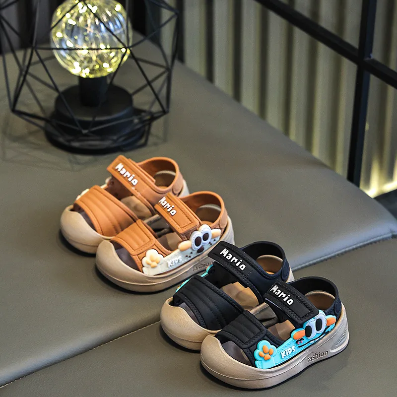 Baby Girl Sandals 2026 New All-Match Toddle Walking Shoes Cartoon Anti-Collision Outdoor Non-Slip Velcro Boys Sandals