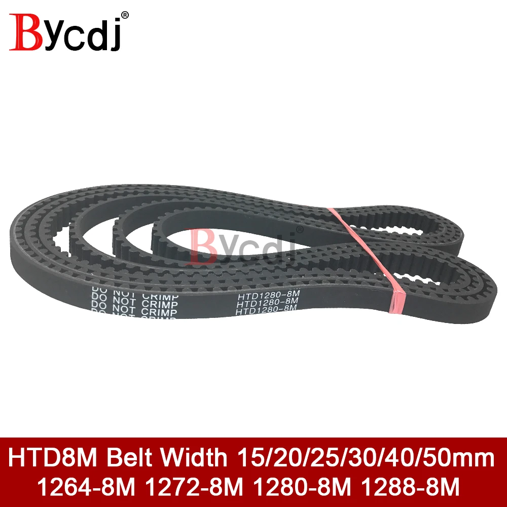 

HTD 8M synchronous belt C=1264 1272 1280 1288 width 15/20/25/30/35/40/50mm Teeth 158 159 160 161 HTD8M Timing Belt 1280 1288-8M