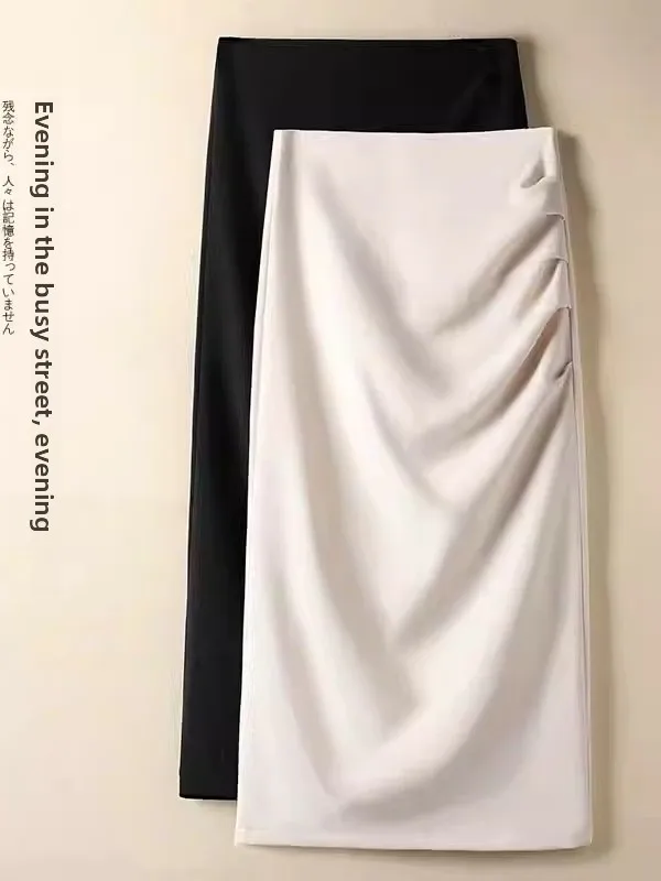 

Ele костюмная юбка с высокой талией и разрезом, женская юбка-миди средней длины, утягивающая бедра, контурная офисная одежда