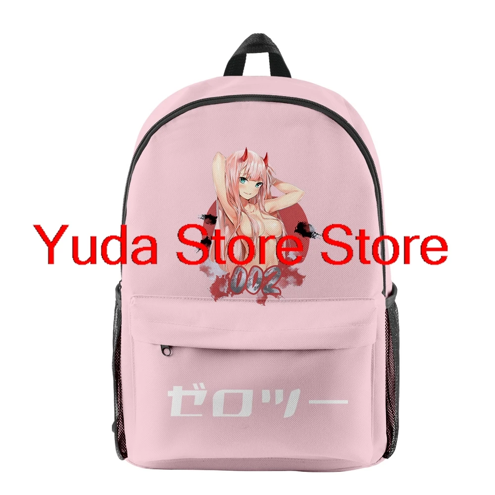 Darling in The Franxx Zero Two Backpack Men Women Zip Rucksack Daypack Zip Pack Traval Bag