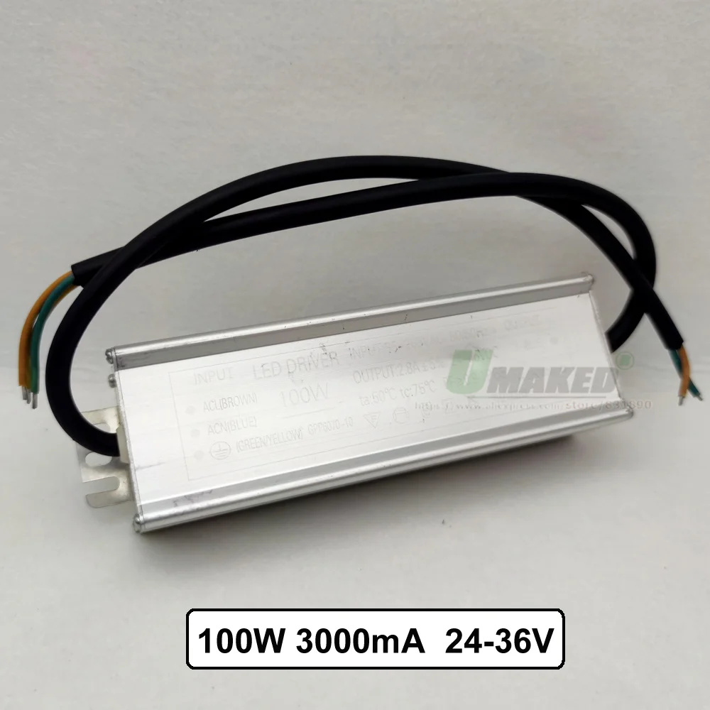 LED Driver 10W 20W 30W 50W 60W 70W 80W 100W AC85-265V Waterproof Power Supply Lighting Transformers For Out Door  Floodlight DIY