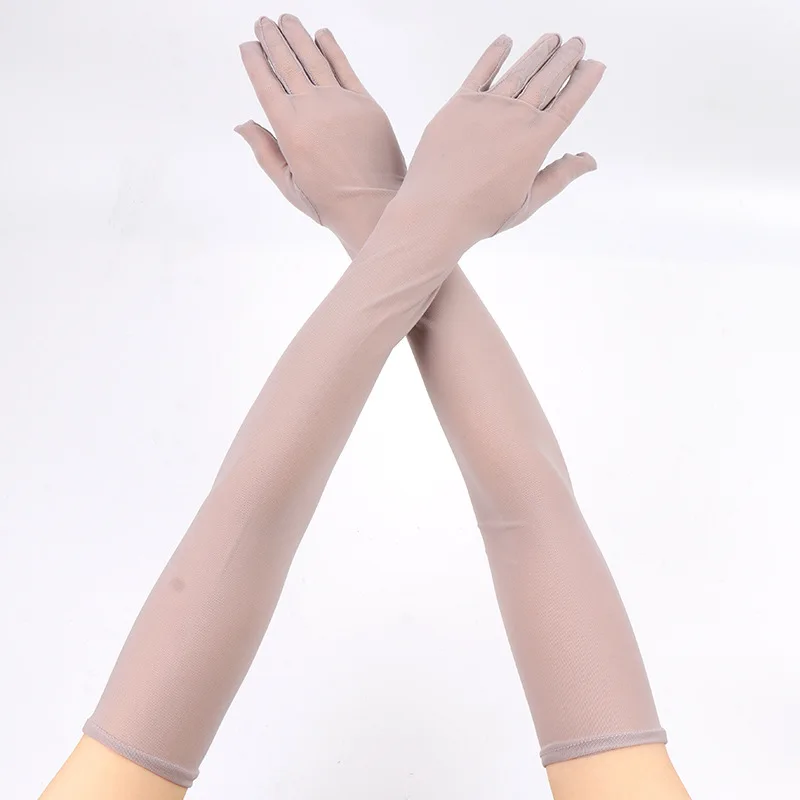 55CM Sexy Spitze Dünne Hohl Transparent Lange Handschuhe Atmungsaktive Net Garn Frauen Mann Bühne Leistung Party Cosplay Elastizität – Detail 4