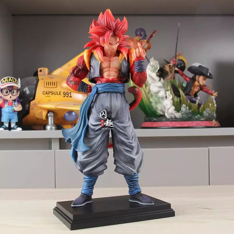 34cm DBZ SSJ4 Gogeta Model Anime Dragon Ball Z Action Figure Super Saiyan 4 Figurine Collection Doll GK Statue Ornaments Toys