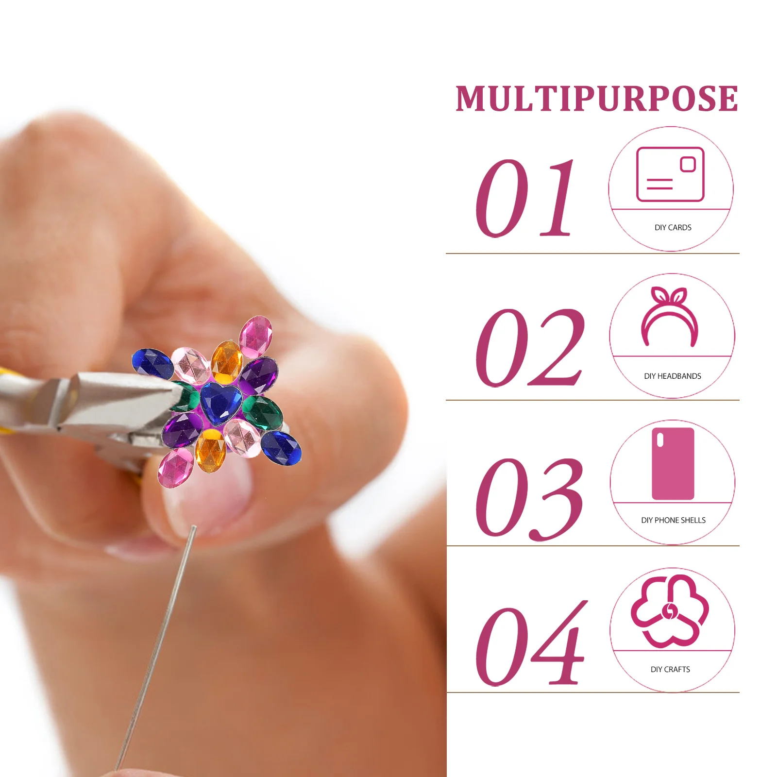 

400pcs Acrylic Gems Diy Decorative Charms Hair Accessories Fake Rhinestones Bling Stickers Craft Supplies Decorative Art