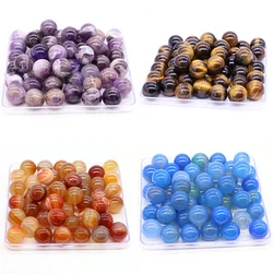 Bolas de cristal de 16mm para Chakras curativas, gemas naturales, esfera de piedras pulidas, energía Reiki, cuentas redondas de cuarzo, suministros para fabricación de joyas