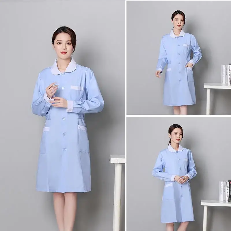 1Pc レディース春夏シンプルナース服長袖半袖病院ナース作業服ファッション制服