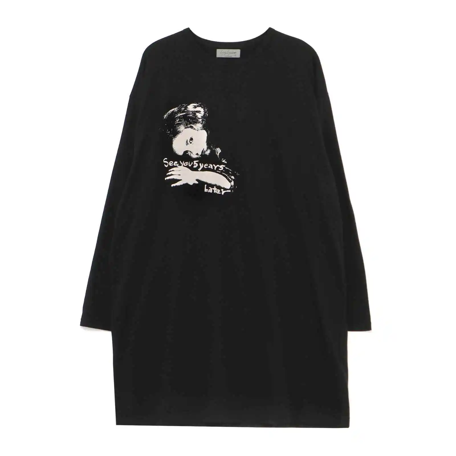 

TOP-YAMAMOTO Japanese original design Dark and niche black loose print T-shirt