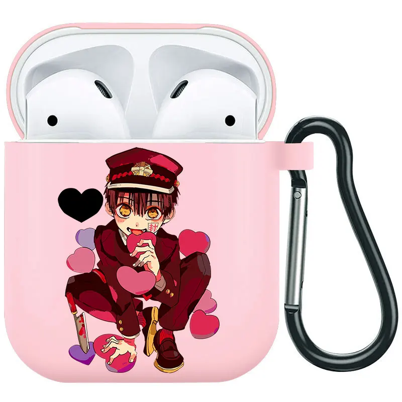 Anime Jibaku Shounen Hanako Kun Toilet-bound Hanako-Kun Earphone Case For AirPods12 3 Pro Pink wireless Bluetooth headphone case