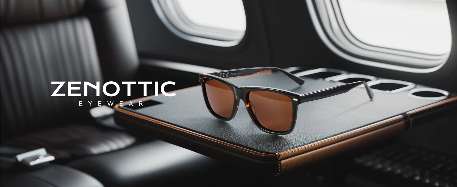 ZENOTTIC Fashion Square Polarisierte Sonnenbrille UV400-Schutz Acetat-Sonnenbrille Klassisches Design Schatten für Damen Herren – Detail 9