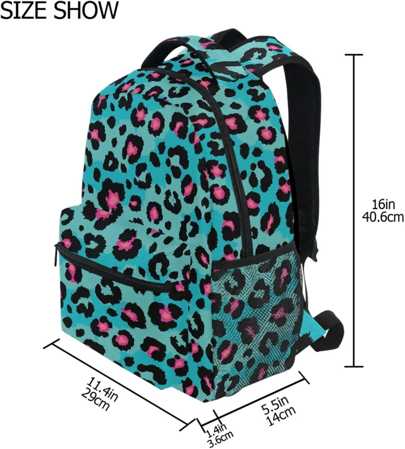 School Start Best Seller! Blue Leopard Print Backpack, Trendy Animal Pattern, Stylish Bag for Bold Style Fans