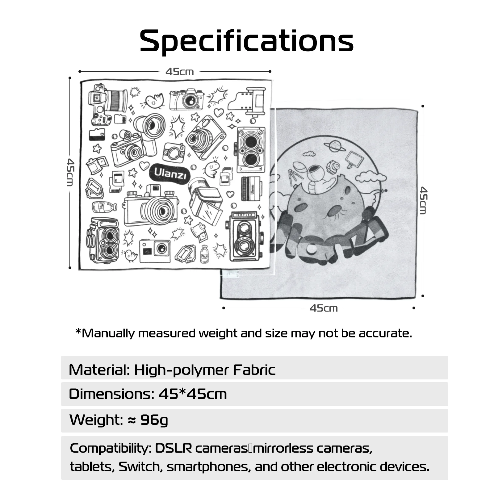 5/2/1 Stuks Ulanzi Opvouwbare Camera Beschermende Wrap Compatibel Voor Dslr Canon Nikon Sony Ipad Telefoon Schermlens Schone Doekjes Doek