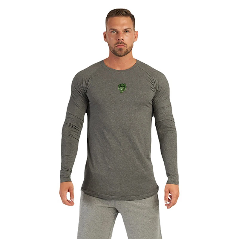 Männer Sport Eng Anliegende Lange ärmeln Fitness T-shirt Stretch bodybuilding Running Training Sport Für Sport Kleidung