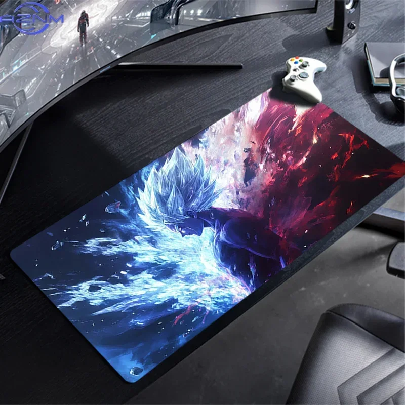 Anime Warrior with Lightning Large Mousepad, Rubber Non-Slip Extended Gaming Desk Mat, Waterproof Keyboard Desktop Protector