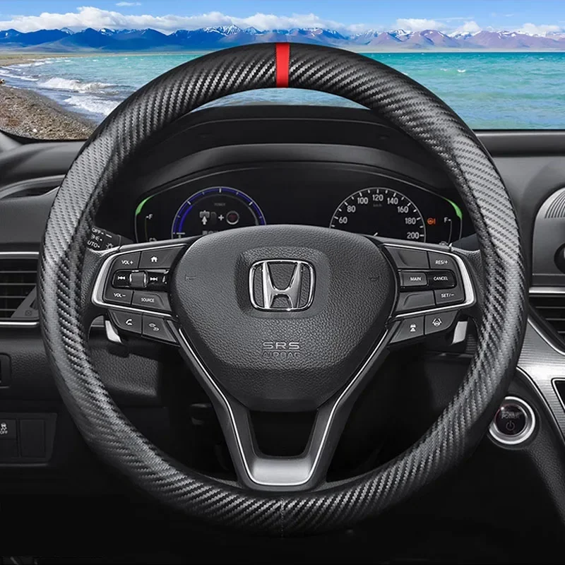 

Universal Car Steering Wheel Cover For Honda Fit Civic City Accord BR-V CR-V HR-V Jazz Passport Pilot WR-V Type-R Auto Parts
