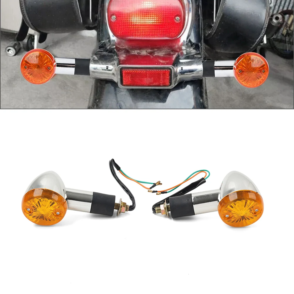 2Pcs Motorcycle Amber Turn Signal Lights 10mm For Suzuki Boulevard C109R C50 C90 S 40 50 83