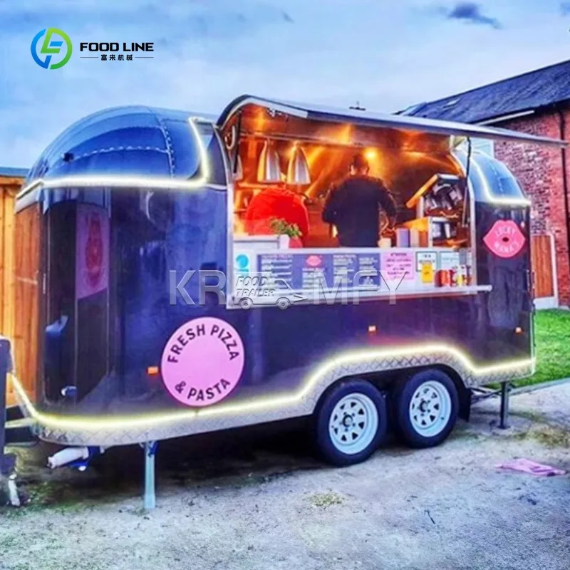 

China Mobile Food Cart Trailer Stainless Steel Ice Truck for Fast Snack Customized Hot Dog Catering Carts