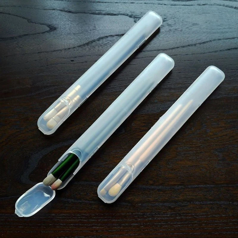 Portable Makeup Brush Storage Box Eyebrow Pencil Tableware Chopsticks Transparent With Cover Organizer Case Beauty Tool