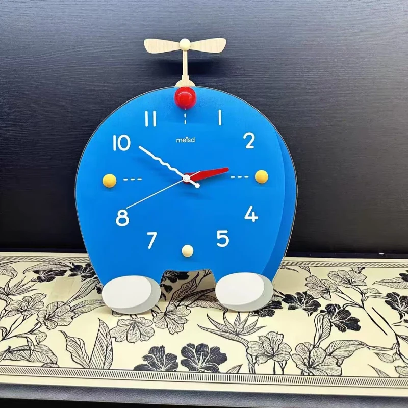 Bamboo Dragonfly Acrylic Sway Wall Clock Personalized Creative Desk Clock Modern Home Decor Watch Children's Room Mute Art Clock